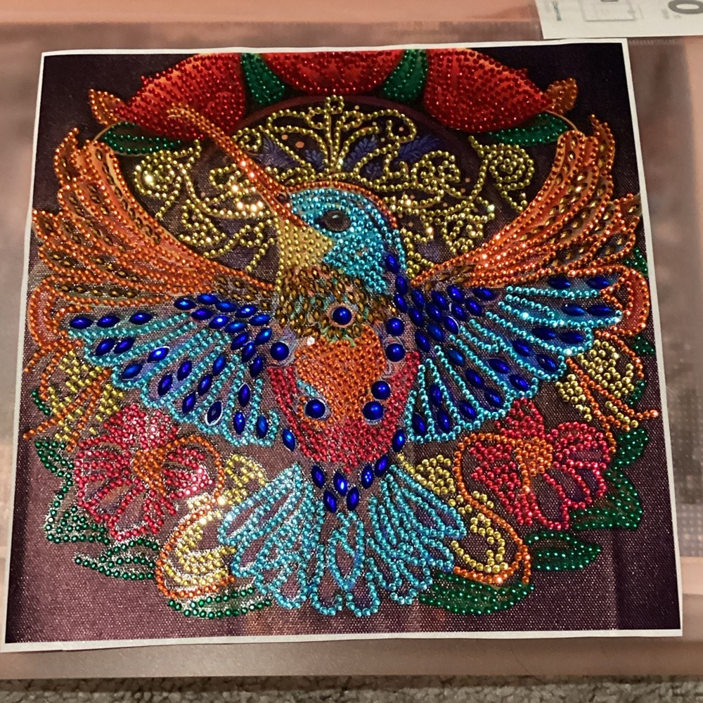 Colorful Beaded Bird Art for Pets